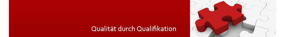 Bild mit Slogan "Qualität durch Qualifikation"